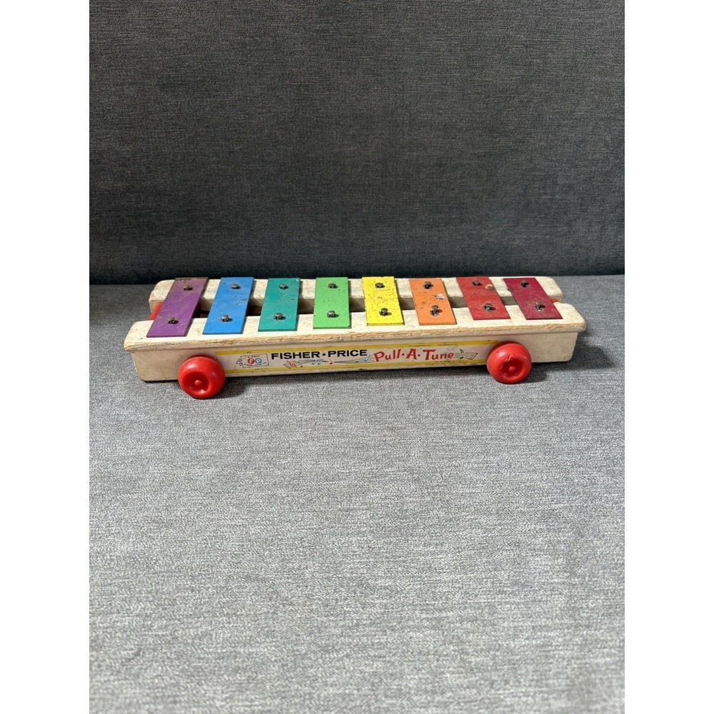 1964 FISHER-PRICE Wood "Pull-A-Tune Xylophone" #870